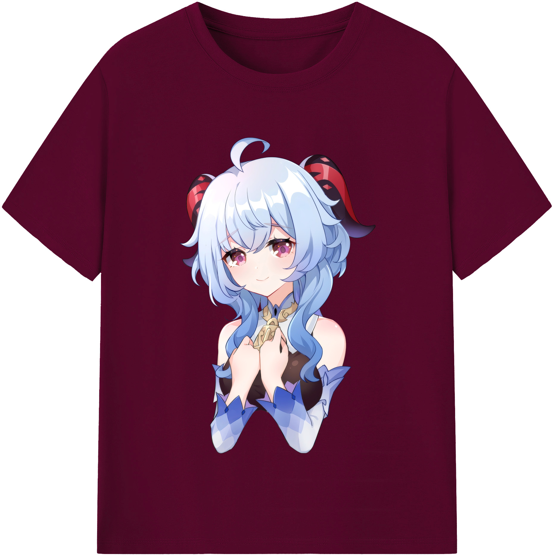 げんし神 甘雨 かんう genshin Ganyu レディースカジュアルプリントTシャツ（綿100％）